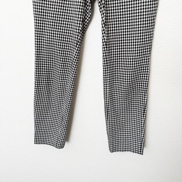 [Banana Republic] Black Houndstooth Plaid Stretch Sloan Slim Ankle Pants Size 2 - Picture 7 of 11
